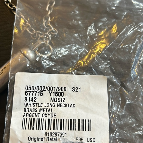 Saint Laurent Long Whistle Charm Necklace in Metal - Picture 7 of 8